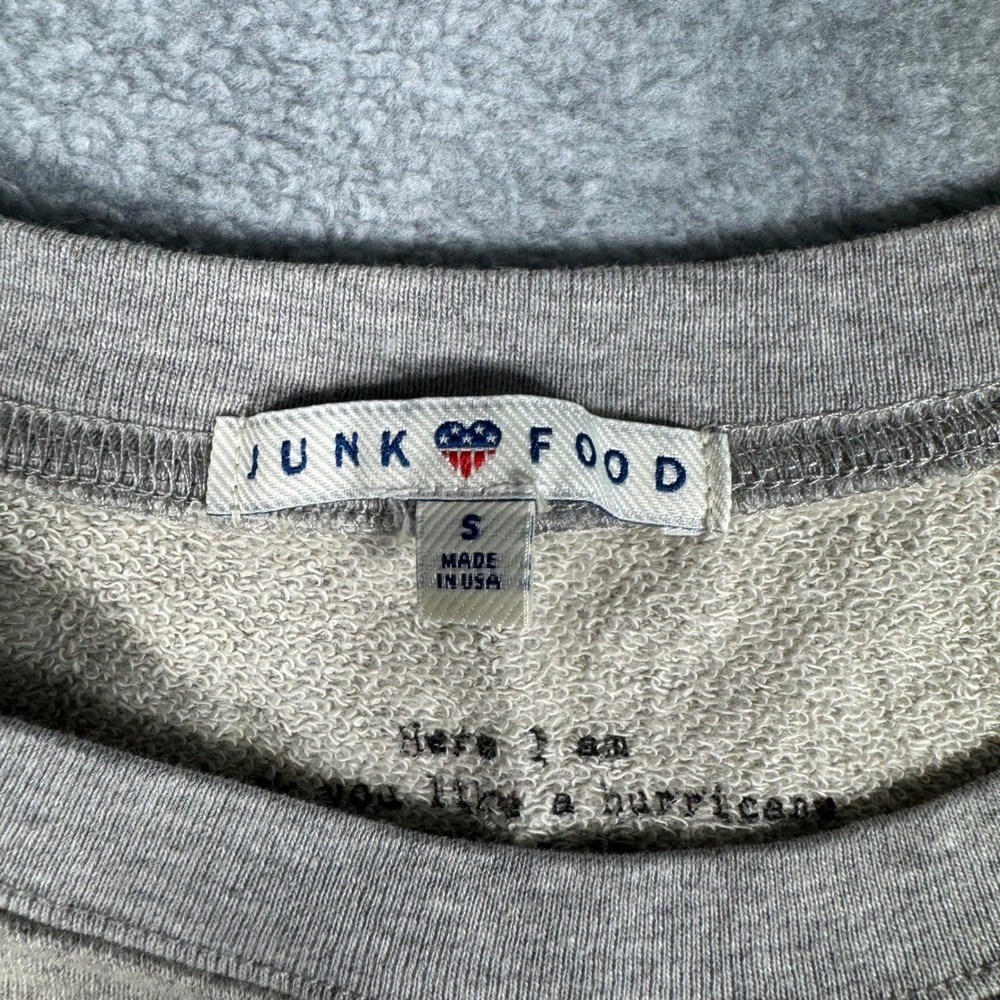 Junk Food Scorpions Rock You Like A Hurricane Sweatshirt Grey Lyric Culture (S) - Picture 3 of 8